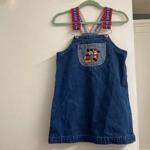 Walt Disney World Kids jeans dress with adjustable suspenders